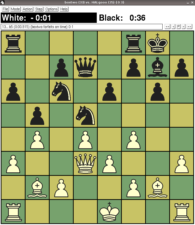 playing with an online freechess.org member